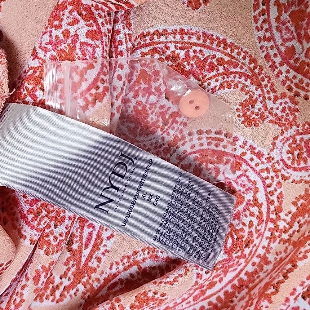 Paisley Print Women's Top - Peach and Red - Picture 3 of 6